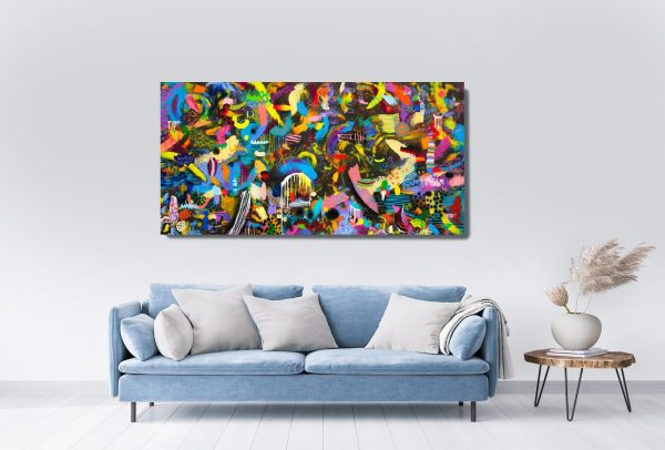 Cosmic Night - 100x200 cm, akrilne boje na platnu