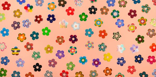 Flower Power, 40x80in (101.6x203.2cm), acrylic on canvas, 2022