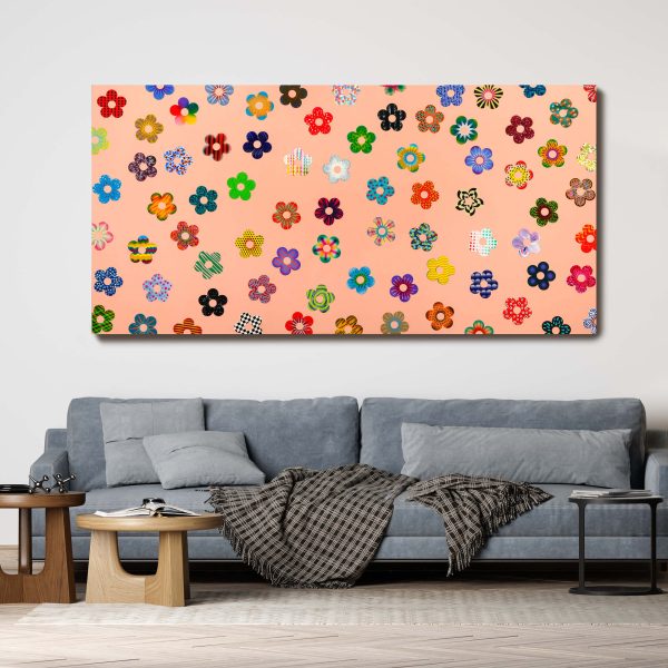 Flower Power (in space), (101.6x203.2cm), acrylic on canvas, 2022