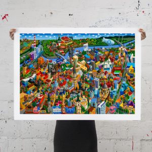 Novi Sad - print na platnu 70x100 cm, Uzbudljivi gradovi, Vuk Vučković