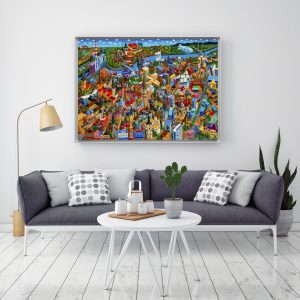 Novi Sad - uramljen print na platnu 100x140 cm, Uzbudljivi gradovi, Vuk Vučković
