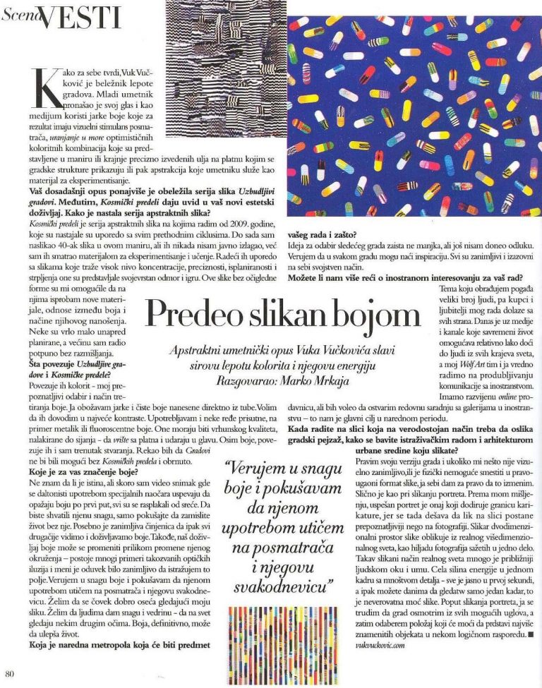 Predeo naslikan bojom Harpers Bazar januar 2019 page 80 author Marko Mrkaja