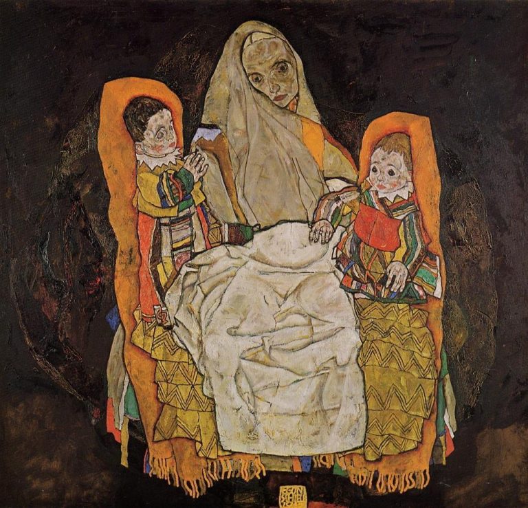 Mother with two children